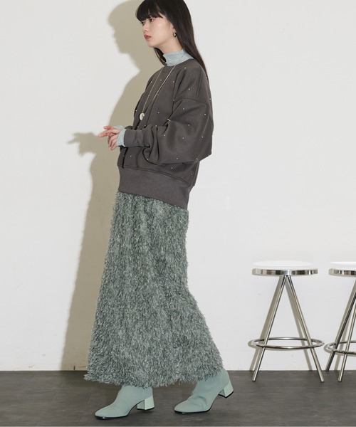 THE YOn(ザヨン)の「チャンキーヒールニットショートブーツ(ブーツ・レディース・セージグリーン/グレー/ブラック×シルバー・40/39/38/37)」の21枚目の写真