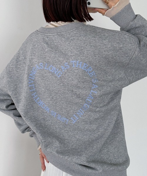 セール】ロゴハートバックプリントスウェットプルオーバー（スウェット