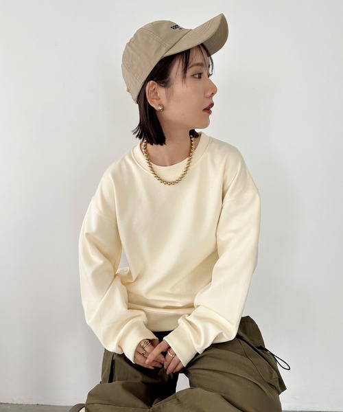 CLEA（クレア）の「ロゴハートバックプリントスウェットプルオーバー（スウェット・レディース・グレー/アイボリー・FREE）」の11枚目の写真