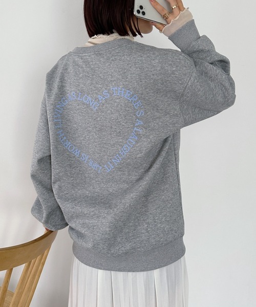 CLEA（クレア）の「ロゴハートバックプリントスウェットプルオーバー（スウェット・レディース・グレー/アイボリー・FREE）」の20枚目の写真