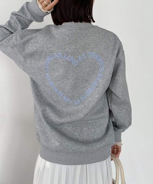 CLEA（クレア）の「ロゴハートバックプリントスウェットプルオーバー（スウェット・レディース・グレー/アイボリー・FREE）」の19枚目の写真