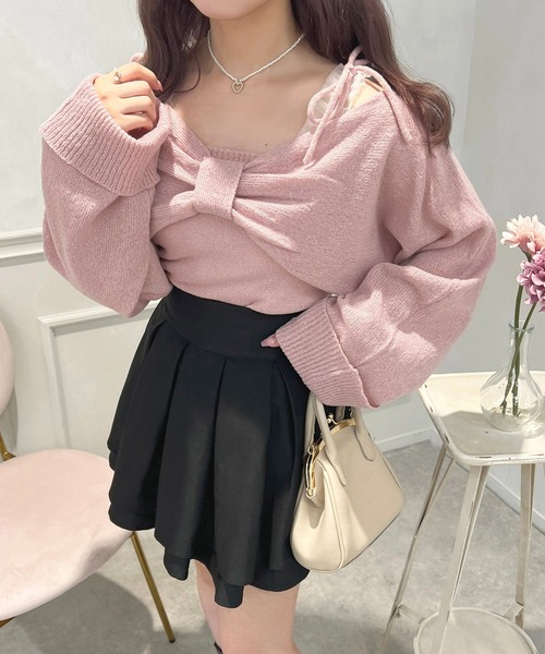 apres jour（アプレジュール）の「リボンニットアンサンブル【ZOZOTOWN