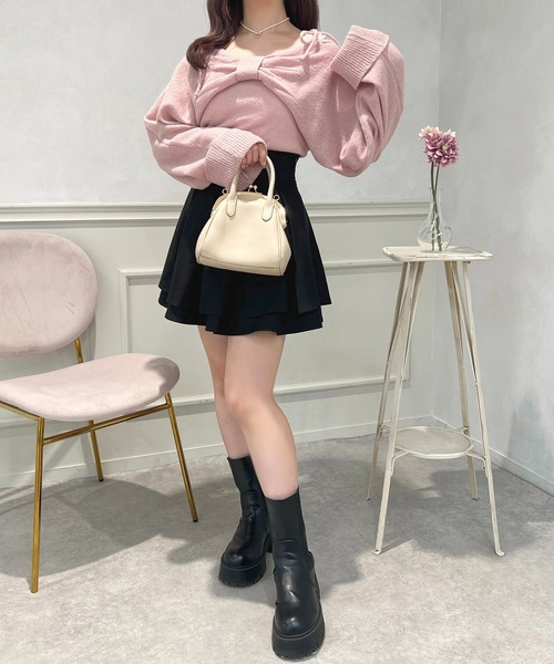 apres jour（アプレジュール）の「リボンニットアンサンブル【ZOZOTOWN