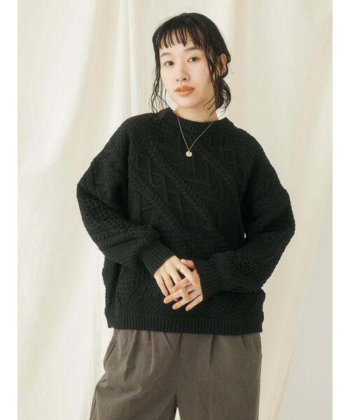 CRAFT STANDARD BOUTIQUE(クラフトスタンダードブティック)の「リサイクルポリエステルパッチワークプルオーバー(Tシャツ/カットソー・レディース・ブラック/アイボリー/ベージュ・FREE)」の7枚目の写真