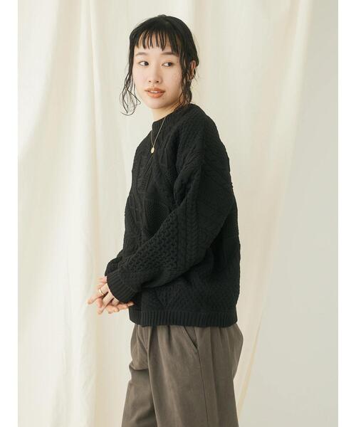 CRAFT STANDARD BOUTIQUE(クラフトスタンダードブティック)の「リサイクルポリエステルパッチワークプルオーバー(Tシャツ/カットソー・レディース・ブラック/アイボリー/ベージュ・FREE)」の9枚目の写真