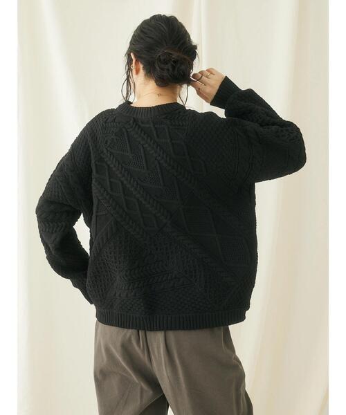 CRAFT STANDARD BOUTIQUE(クラフトスタンダードブティック)の「リサイクルポリエステルパッチワークプルオーバー(Tシャツ/カットソー・レディース・ブラック/アイボリー/ベージュ・FREE)」の10枚目の写真