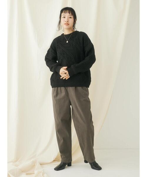 CRAFT STANDARD BOUTIQUE(クラフトスタンダードブティック)の「リサイクルポリエステルパッチワークプルオーバー(Tシャツ/カットソー・レディース・ブラック/アイボリー/ベージュ・FREE)」の11枚目の写真
