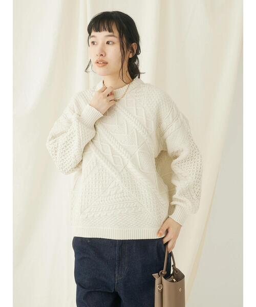 CRAFT STANDARD BOUTIQUE(クラフトスタンダードブティック)の「リサイクルポリエステルパッチワークプルオーバー(Tシャツ/カットソー・レディース・ブラック/アイボリー/ベージュ・FREE)」の13枚目の写真