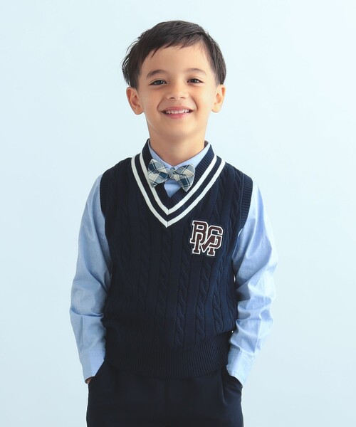 B:MING by BEAMS(ビーミングバイビームス)の「【フォーマル】B:MING by BEAMS / セレモニー チルデンニット ベスト(100~130cm)(ベスト・キッズ・ネイビー/アイボリー・110/120/100/130)」の8枚目の写真