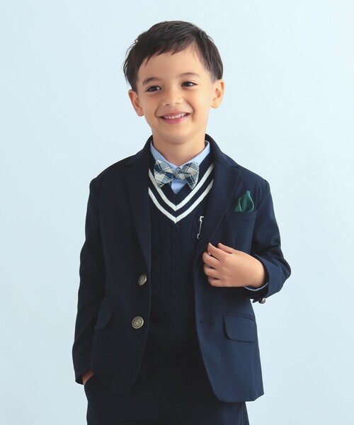 B:MING by BEAMS(ビーミングバイビームス)の「【フォーマル】B:MING by BEAMS / セレモニー チルデンニット ベスト(100~130cm)(ベスト・キッズ・ネイビー/アイボリー・110/120/100/130)」の9枚目の写真