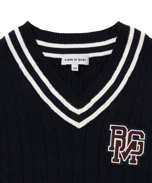 B:MING by BEAMS(ビーミングバイビームス)の「【フォーマル】B:MING by BEAMS / セレモニー チルデンニット ベスト(100~130cm)(ベスト・キッズ・ネイビー/アイボリー・110/120/100/130)」の16枚目の写真