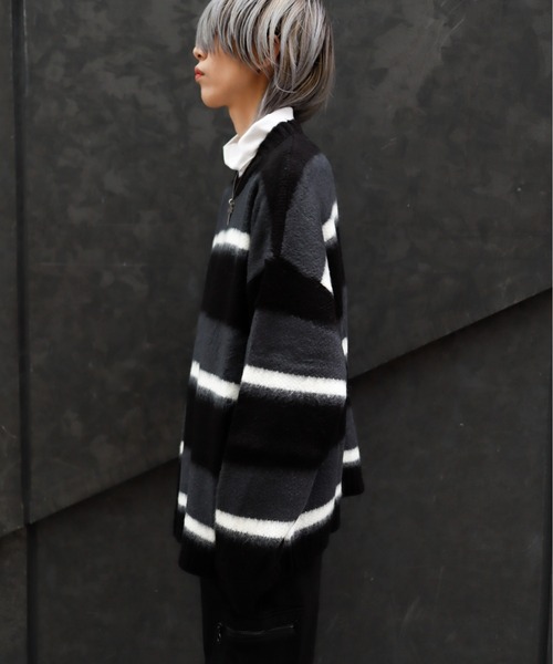 Bling Leads(ブリングリーズ)の「Z)【BLINGLEADS】723803 モヘアタッチマルチボーダークルー(ニット/セーター・メンズ・グレー系その他/ブラック系その他/ホワイト系その他2/ホワイト系その他・LARGE/MEDIUM)」の11枚目の写真