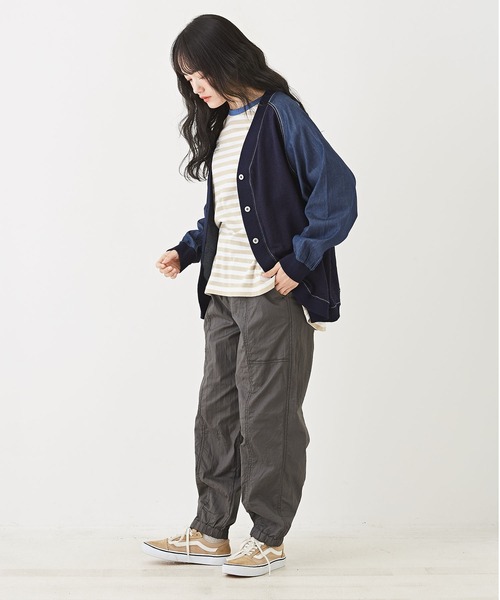 CUBE SUGAR(キューブシュガー)の「WEB限定インディゴスウェット×デニムカーディガン(カーディガン/ボレロ・レディース・ブルー/ネイビー・M)」の13枚目の写真