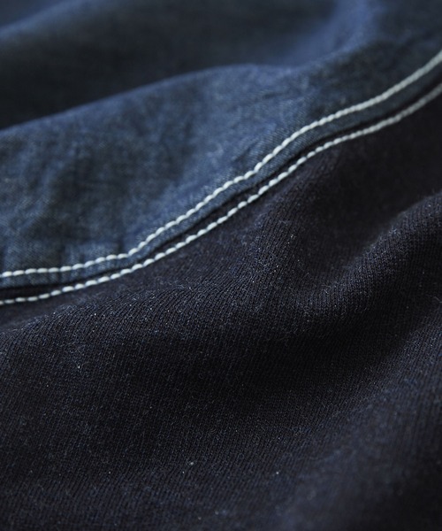 CUBE SUGAR(キューブシュガー)の「WEB限定インディゴスウェット×デニムカーディガン(カーディガン/ボレロ・レディース・ブルー/ネイビー・M)」の4枚目の写真