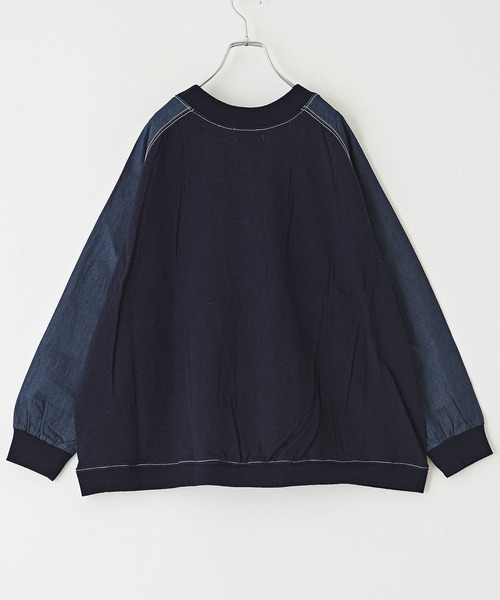 CUBE SUGAR(キューブシュガー)の「WEB限定インディゴスウェット×デニムカーディガン(カーディガン/ボレロ・レディース・ブルー/ネイビー・M)」の9枚目の写真