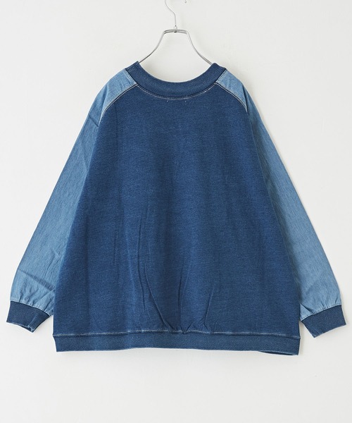 CUBE SUGAR(キューブシュガー)の「WEB限定インディゴスウェット×デニムカーディガン(カーディガン/ボレロ・レディース・ブルー/ネイビー・M)」の7枚目の写真