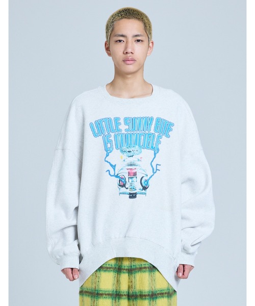 Little sunny bite（リトルサニーバイト）の「rocket big sweat crew（スウェット・レディース・グレー/ヘザーグレー/ブラック・MEDIUM/SMALL）」の3枚目の写真