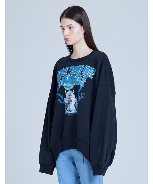 Little sunny bite（リトルサニーバイト）の「rocket big sweat crew（スウェット・レディース・グレー/ヘザーグレー/ブラック・MEDIUM/SMALL）」の6枚目の写真