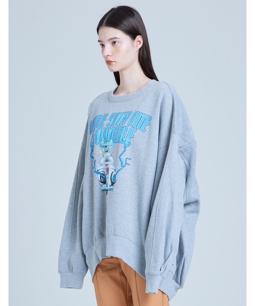 Little sunny bite（リトルサニーバイト）の「rocket big sweat crew（スウェット・レディース・グレー/ヘザーグレー/ブラック・MEDIUM/SMALL）」の15枚目の写真