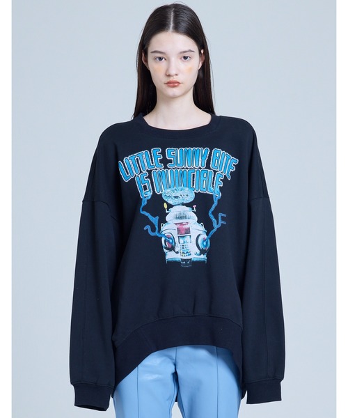 Little sunny bite（リトルサニーバイト）の「rocket big sweat crew（スウェット・レディース・グレー/ヘザーグレー/ブラック・MEDIUM/SMALL）」の5枚目の写真