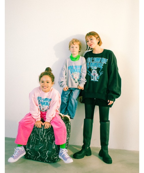 Little sunny bite（リトルサニーバイト）の「rocket big sweat crew（スウェット・レディース・グレー/ヘザーグレー/ブラック・MEDIUM/SMALL）」の4枚目の写真