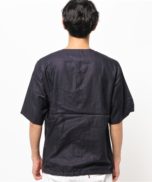 Lui's（ルイス）の「Lui's(ルイス) BIGスナップシャツ（シャツ/ブラウス・メンズ・ベージュ/ネイビー・SMALL/MEDIUM）」の5枚目の写真