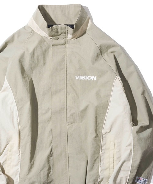 VISION STREET WEAR(ヴィジョンストリートウェア)の「【VISION STREET WEAR】ラグラントラックジャケット / ナイロンジャケット(ナイロンジャケット・レディース・アイボリー/ブラック/オリーブ/パープル・MEDIUM/LARGE/X-LARGE)」の3枚目の写真