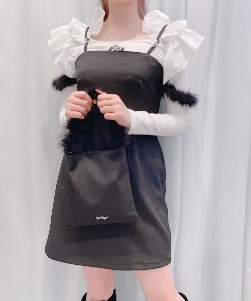 lilLilly（リルリリー）の「フェザーファーミニバッグ（トートバッグ