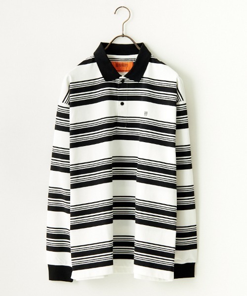 UNIVERSAL OVERALL（ユニバーサルオーバーオール）の「【men's FUDGE7月号掲載】[UNIVERSAL OVERALL/ユニバーサルオーバーオール] 別注 ボーダー柄 ロングスリーブポロシャツ（ポロシャツ・レディース・ブラウン/グリーン/ホワイト・M/L/S）」の16枚目の写真