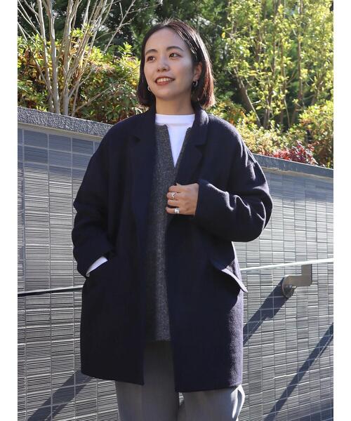 AMERICAN HOLIC(アメリカンホリック)の「リバーライクニュアンスコート(その他アウター・レディース・ベージュ系その他2/ネイビー・FREE)」の3枚目の写真