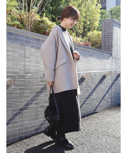 AMERICAN HOLIC(アメリカンホリック)の「リバーライクニュアンスコート(その他アウター・レディース・ベージュ系その他2/ネイビー・FREE)」の7枚目の写真