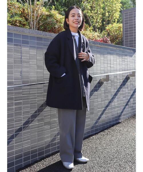 AMERICAN HOLIC(アメリカンホリック)の「リバーライクニュアンスコート(その他アウター・レディース・ベージュ系その他2/ネイビー・FREE)」の11枚目の写真