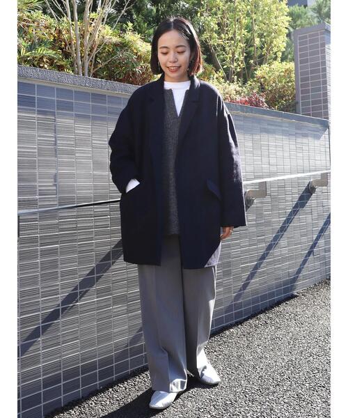 AMERICAN HOLIC(アメリカンホリック)の「リバーライクニュアンスコート(その他アウター・レディース・ベージュ系その他2/ネイビー・FREE)」の12枚目の写真