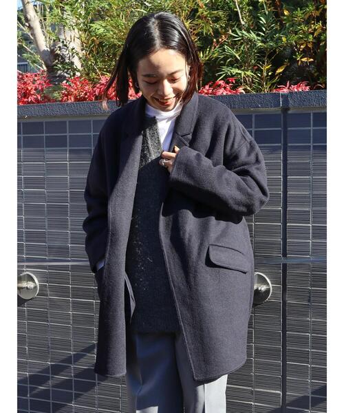 AMERICAN HOLIC(アメリカンホリック)の「リバーライクニュアンスコート(その他アウター・レディース・ベージュ系その他2/ネイビー・FREE)」の13枚目の写真