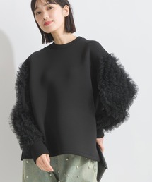 PICCIN | 袖チュールフリルダンボールニットプルオーバー(Tシャツ/カットソー)