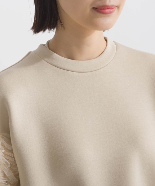 PICCIN（ピッチン）の「袖チュールフリルダンボールニットプルオーバー（Tシャツ/カットソー・レディース・ベージュ/ブラック・M）」の17枚目の写真