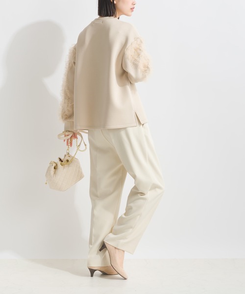 PICCIN（ピッチン）の「袖チュールフリルダンボールニットプルオーバー（Tシャツ/カットソー・レディース・ベージュ/ブラック・M）」の21枚目の写真