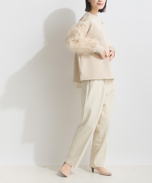 PICCIN（ピッチン）の「袖チュールフリルダンボールニットプルオーバー（Tシャツ/カットソー・レディース・ベージュ/ブラック・M）」の13枚目の写真