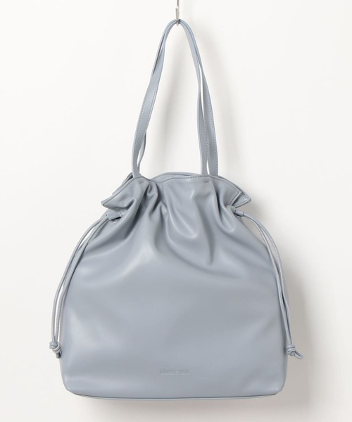 CONVERSE TOKYO（コンバーストウキョウ）の「ECO-LEATHER DRAWSTRING TOTE BAG（トートバッグ・レディース・ブラック/サックスブルー/ライトグレー・FREE）」の3枚目の写真