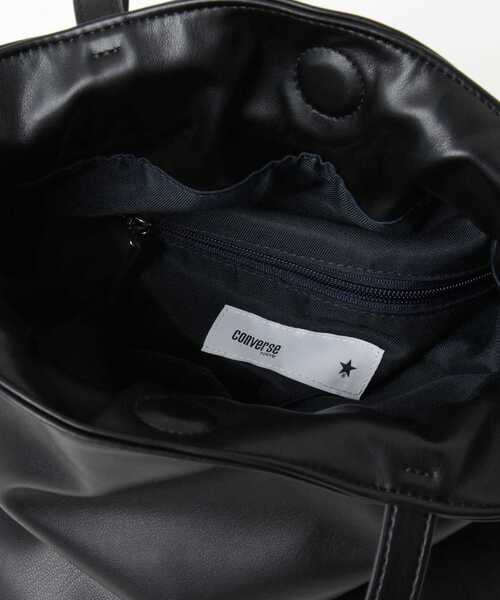 CONVERSE TOKYO（コンバーストウキョウ）の「ECO-LEATHER DRAWSTRING TOTE BAG（トートバッグ・レディース・ブラック/サックスブルー/ライトグレー・FREE）」の16枚目の写真