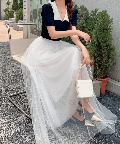 deux amour（ドゥーザムール）の「ボリュームチュールスカート（スカート・レディース・グレー/ブラック/ホワイト・FREE）」の9枚目の写真