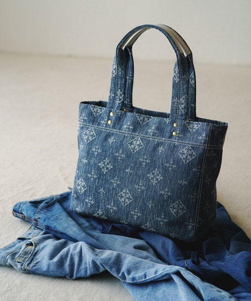 ★新品タグ付き★russet【Denim jacquard】シンプルトートバッグ russet（ラシット）の「【Denim Jacquard】トートバッグ (CE-1270