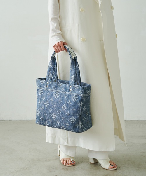 ★新品タグ付き★russet【Denim jacquard】シンプルトートバッグ russet（ラシット）の「【Denim Jacquard】トートバッグ (CE-1270