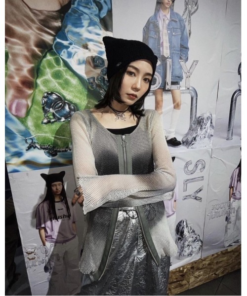 帽子 SLY KITTY KNIT BEANIE SLY KITTY KNIT BEANIE BLK -ファッション通販 FASHION WALKER