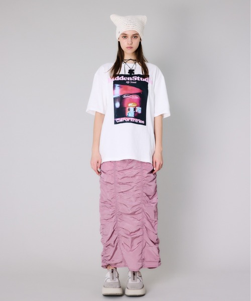 SLY（スライ）の「【再入荷】KITTY KNIT BEANIE キティ ニット ビーニー ネコ耳 猫耳 ニット帽（ニットキャップ/ビーニー・レディース・ブラック/カーキ/ホワイト・FREE）」の8枚目の写真