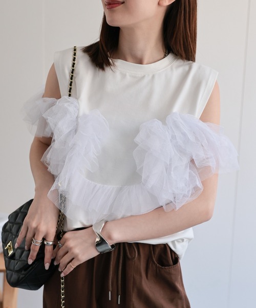 sakishimatokyo(サキシマトーキョー)の「【3WAY】チュールドッキングトップス(その他トップス・レディース・ブラック/グレー/オフホワイト・FREE)」の21枚目の写真