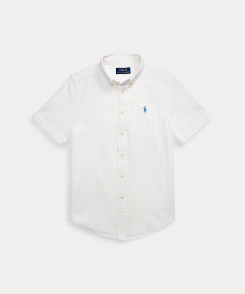 POLO RALPH LAUREN CHILDRENSWEAR(ポロ ラルフ ローレン チルドレンズウェア)の「コットン シアサッカー ショートスリーブ シャツ(シャツ/ブラウス・キッズ・ホワイト・L/M/S/XL)」の2枚目の写真