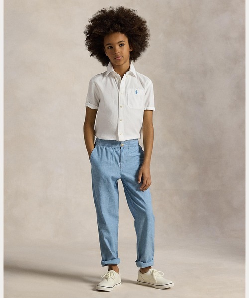 POLO RALPH LAUREN CHILDRENSWEAR(ポロ ラルフ ローレン チルドレンズウェア)の「コットン シアサッカー ショートスリーブ シャツ(シャツ/ブラウス・キッズ・ホワイト・L/M/S/XL)」の4枚目の写真