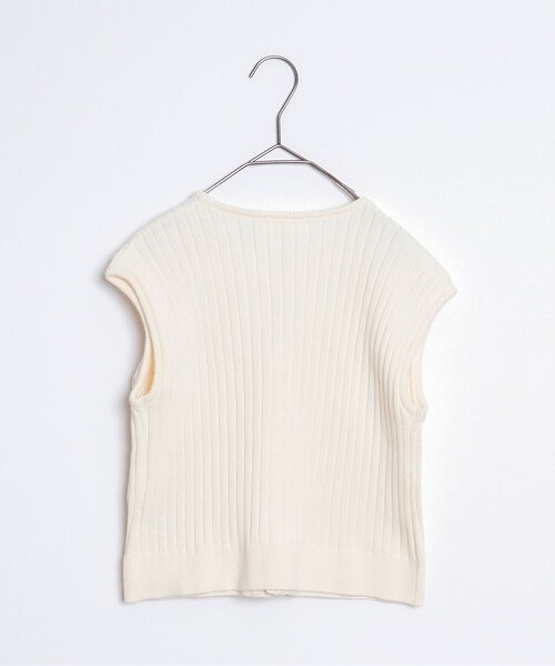 p.premier（ピードットプルミエ）の「ポケットデザインサマーニットジレ（ベスト・キッズ・オフホワイト/ブラック/サックスブルー・100/90/80/110/140/130/120）」の12枚目の写真