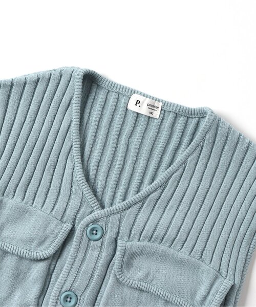 p.premier（ピードットプルミエ）の「ポケットデザインサマーニットジレ（ベスト・キッズ・オフホワイト/ブラック/サックスブルー・100/90/80/110/140/130/120）」の14枚目の写真